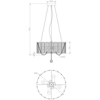 Globo - Lámpara de araña de luces de cristal 4xE14/40W/230V