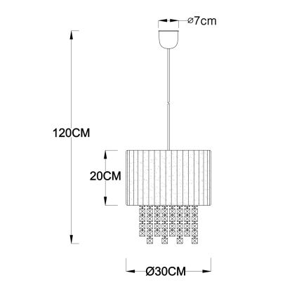 GLOBO 15098 - Lámpara colgante PYRA 1xE27/60W/230V