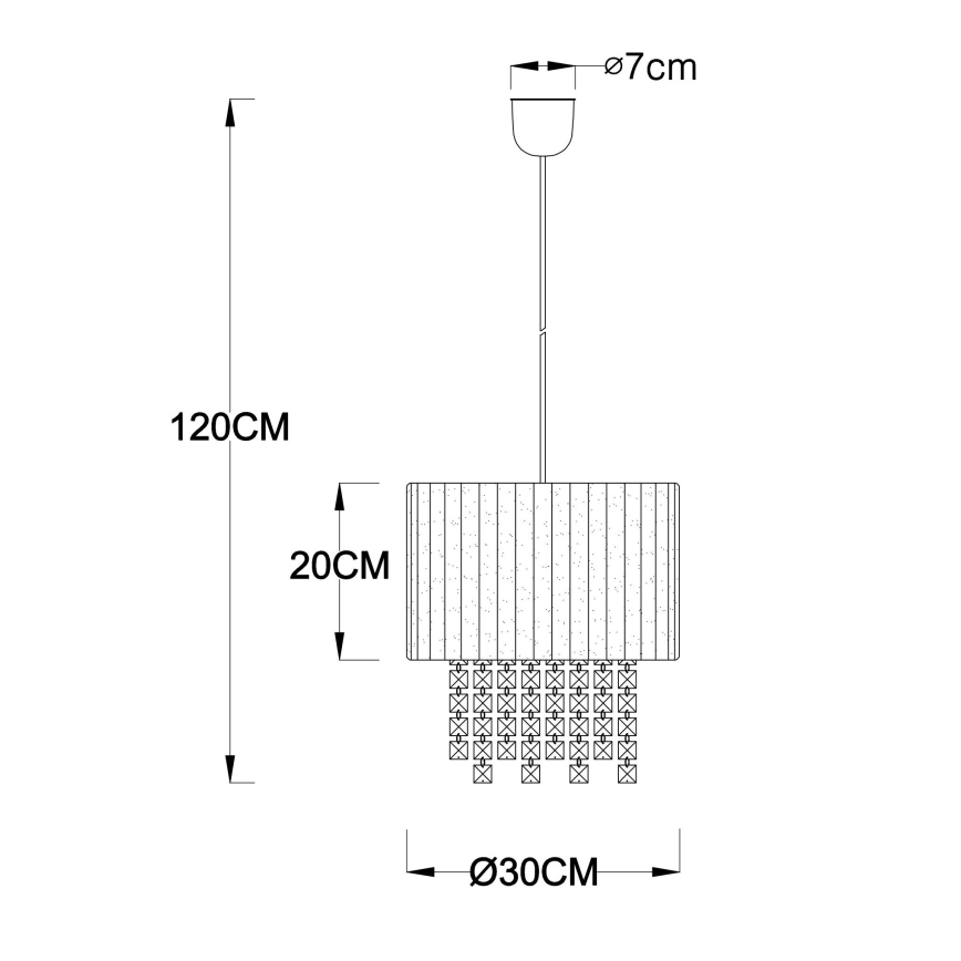 GLOBO 15098 - Lámpara colgante PYRA 1xE27/60W/230V