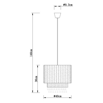 Globo - Lámpara colgante 1xE27/60W/230V