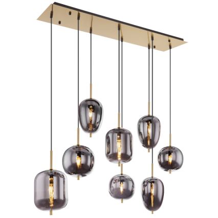 Globo - Lámpara colgante 8xE14/40W/230V ahumado