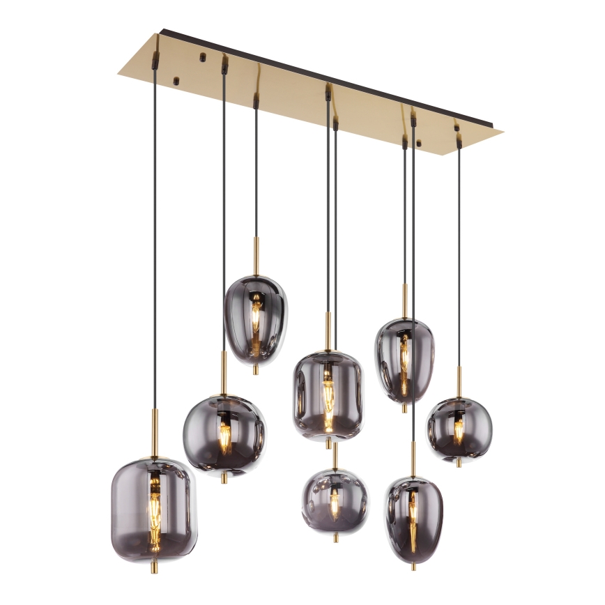Globo - Lámpara colgante 8xE14/40W/230V ahumado