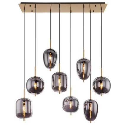 Globo - Lámpara colgante 8xE14/40W/230V ahumado