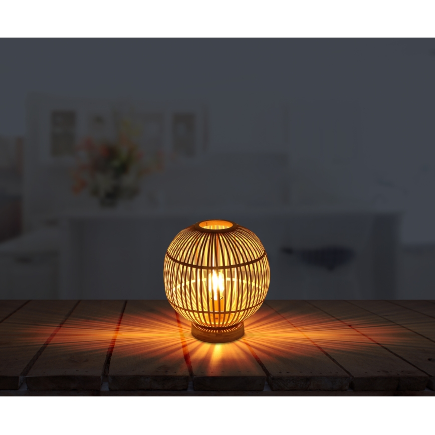 Globo - Lámpara de mesa 1xE27/60W230V bambú