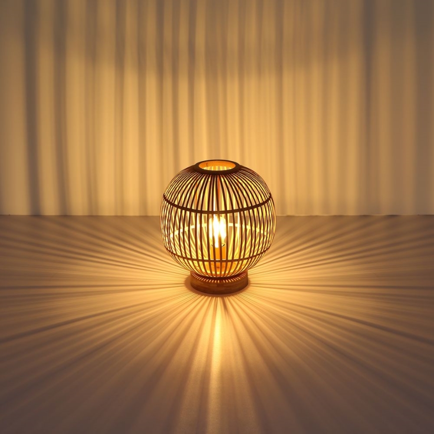 Globo - Lámpara de mesa 1xE27/60W230V bambú