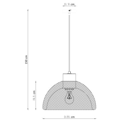 Globo - Lámpara colgante 1xE27/60W/230V