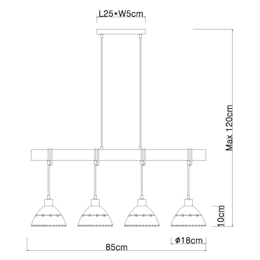Globo - Lámpara de araña 3xE27/60W/230V