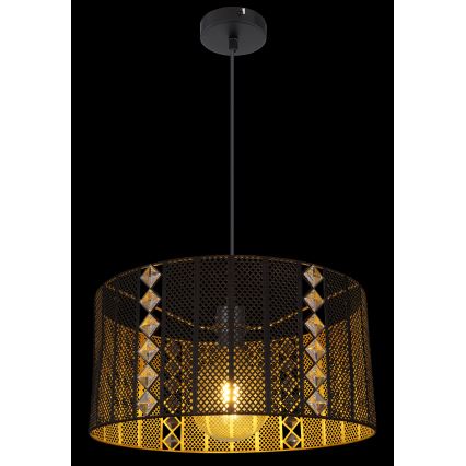 Globo - Lámpara colgante 1xE27/60W/230V dorado/negro