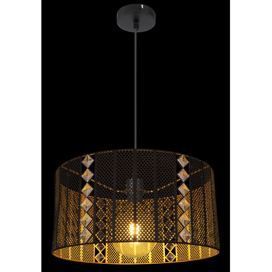 Globo - Lámpara colgante 1xE27/60W/230V dorado/negro