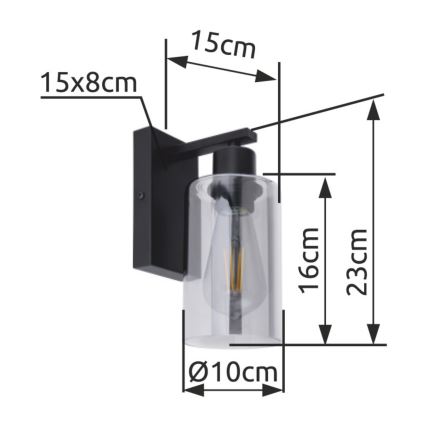 Globo - Aplique 1xE27/60W/230V negro