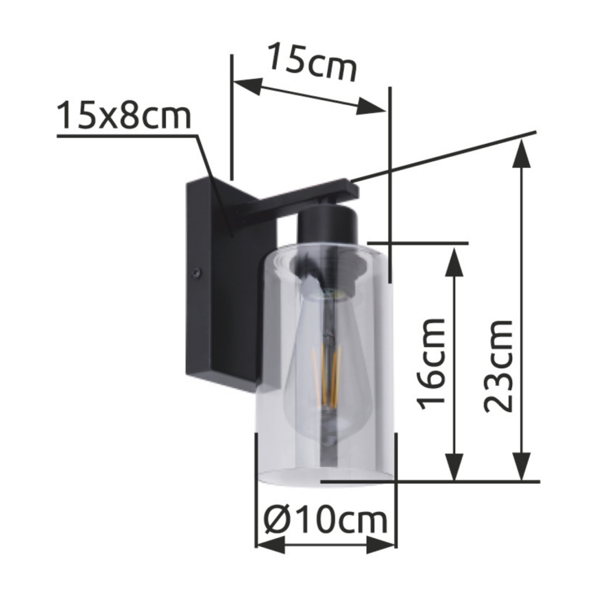 Globo - Aplique 1xE27/60W/230V negro