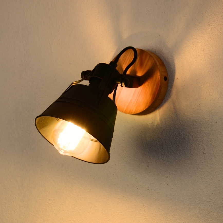 Globo - Foco de pared 1xE27/60W/230V abeto