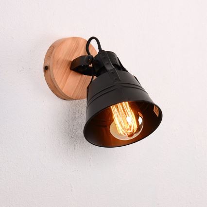 Globo - Foco de pared 1xE27/60W/230V abeto