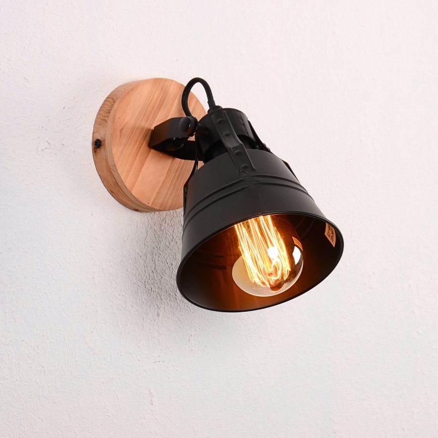 Globo - Foco de pared 1xE27/60W/230V abeto