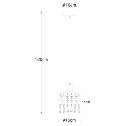 Globo 15533H - Lámpara colgante COMMA 1xE27/40W/230V