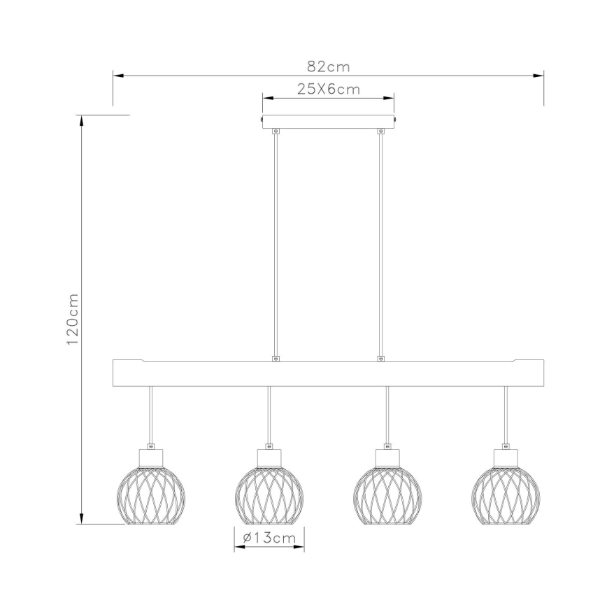Globo - Lámpara colgante 4xE27/15W/230V