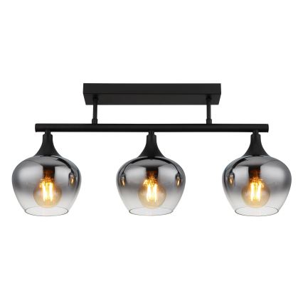 Globo - Lámpara de techo 3xE27/40W/230V negro