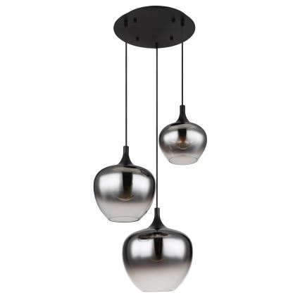 Globo - Lámpara colgante 3xE27/40W/230V diá. 48 cm negro