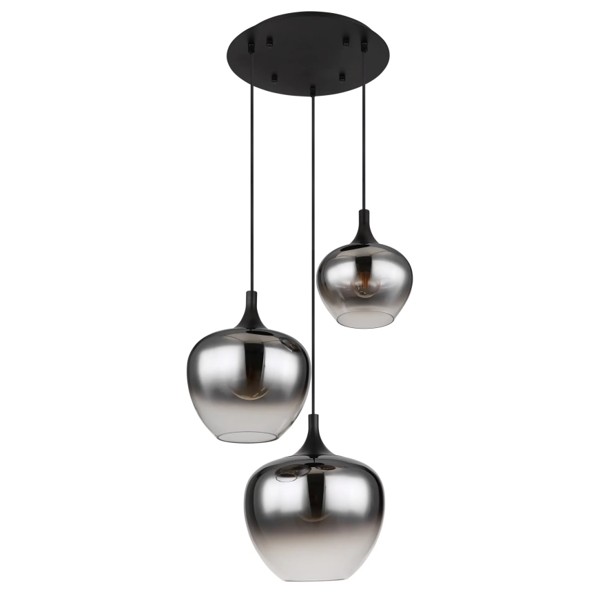 Globo - Lámpara colgante 3xE27/40W/230V diá. 48 cm negro