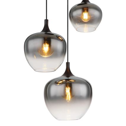Globo - Lámpara colgante 3xE27/40W/230V diá. 48 cm negro