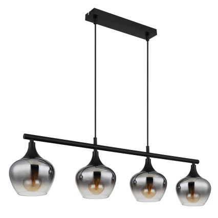 Globo - Lámpara colgante 4xE27/40W/230V negro
