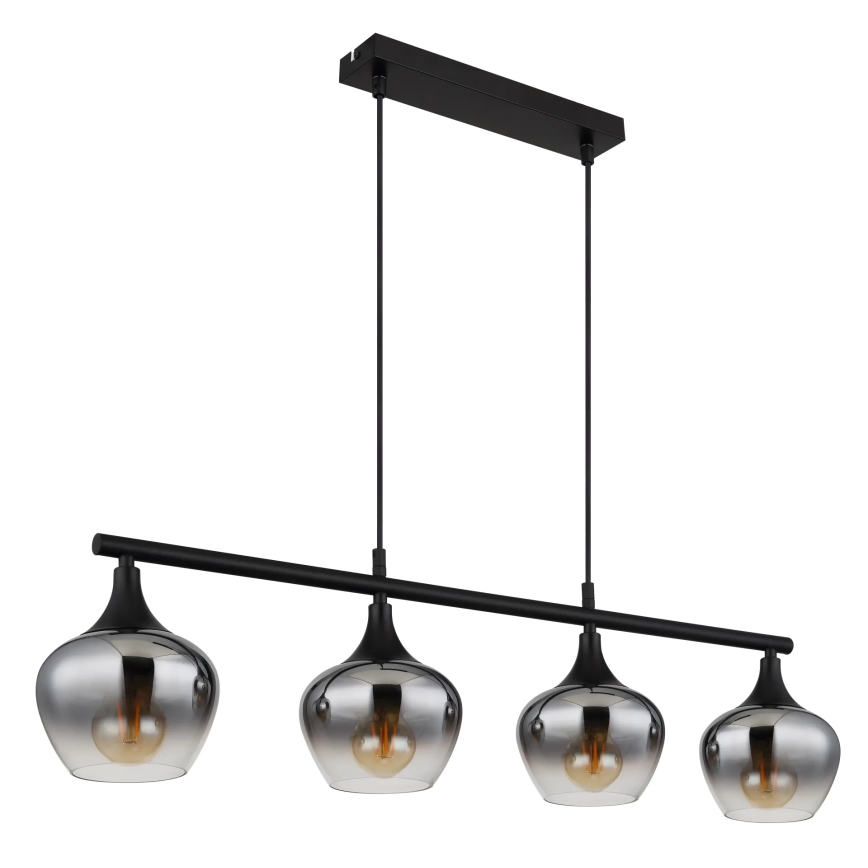 Globo - Lámpara colgante 4xE27/40W/230V negro