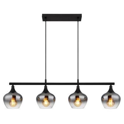 Globo - Lámpara colgante 4xE27/40W/230V negro