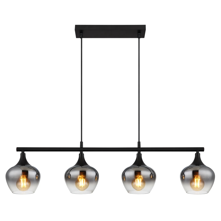 Globo - Lámpara colgante 4xE27/40W/230V negro