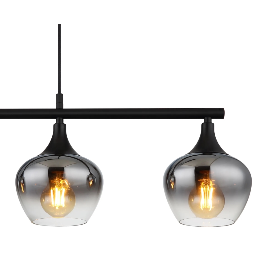 Globo - Lámpara colgante 4xE27/40W/230V negro