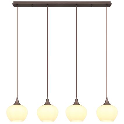Globo - Lámpara colgante 4xE27/40W/230V blanco/marrón
