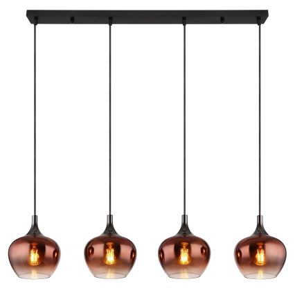 Globo - Lámpara colgante 4xE27/40W/230V cobre