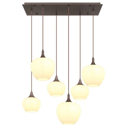Globo - Lámpara colgante 6xE27/40W/230V blanco