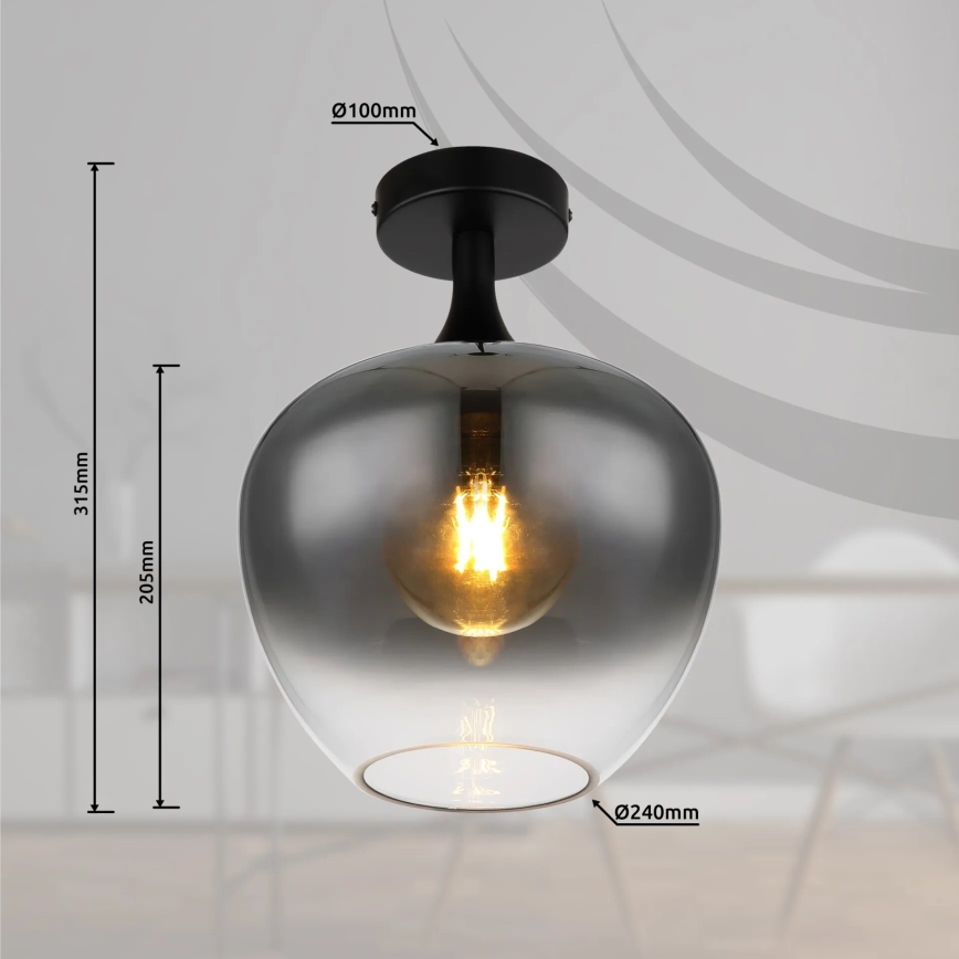Globo - Plafón 1xE27/40W/230V humo