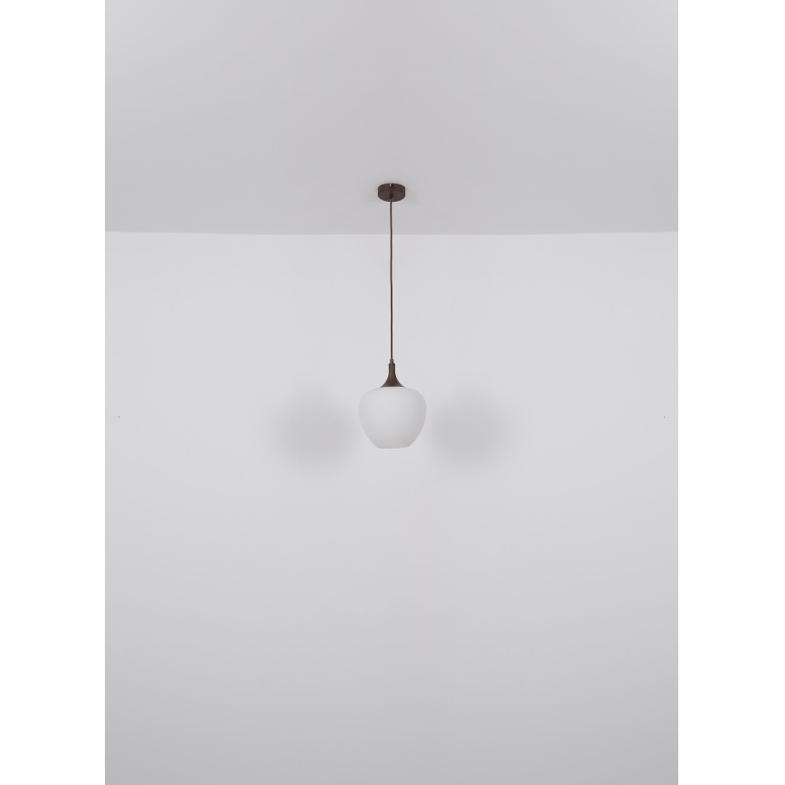 Globo - Lámpara colgante 1xE27/60W/230V diá. 29 cm blanco/marrón