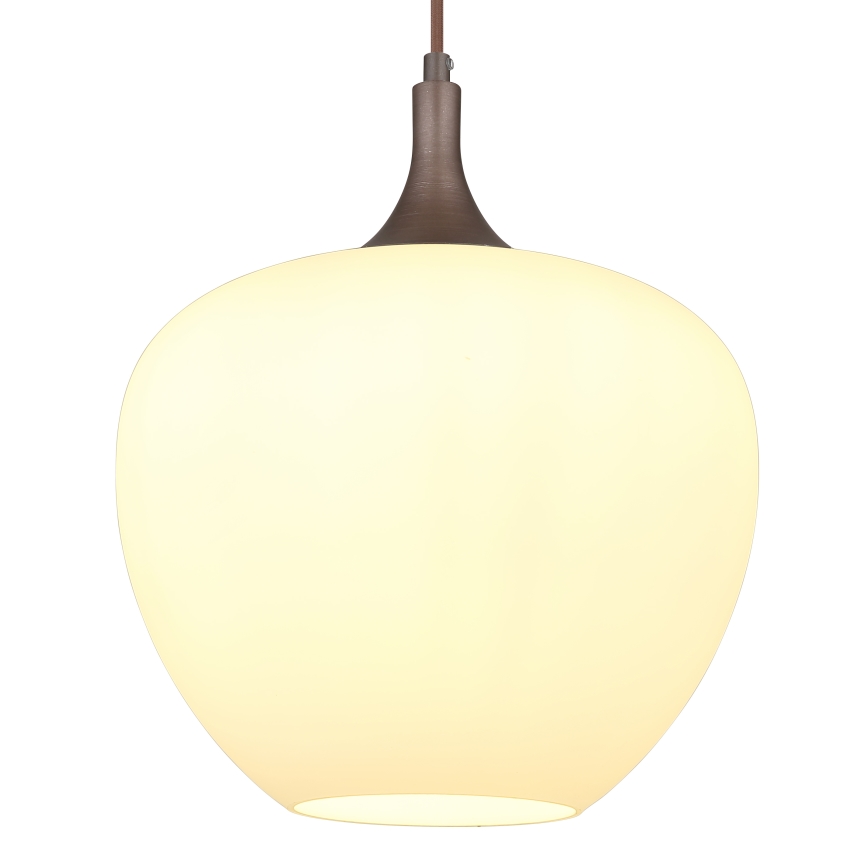 Globo - Lámpara colgante 1xE27/60W/230V diá. 29 cm blanco/marrón