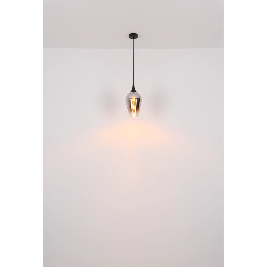 Globo - Lámpara colgante 1xE27/60W/230V diá. 18 cm negro