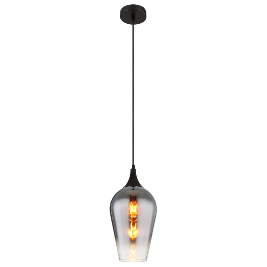 Globo - Lámpara colgante 1xE27/60W/230V diá. 18 cm negro