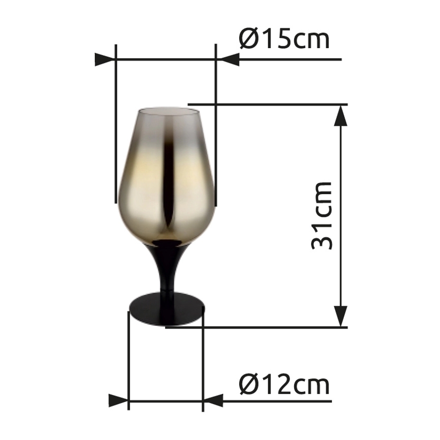 Globo - Lámpara de mesa 1xE27/40W/230V diá. 15 cm dorado