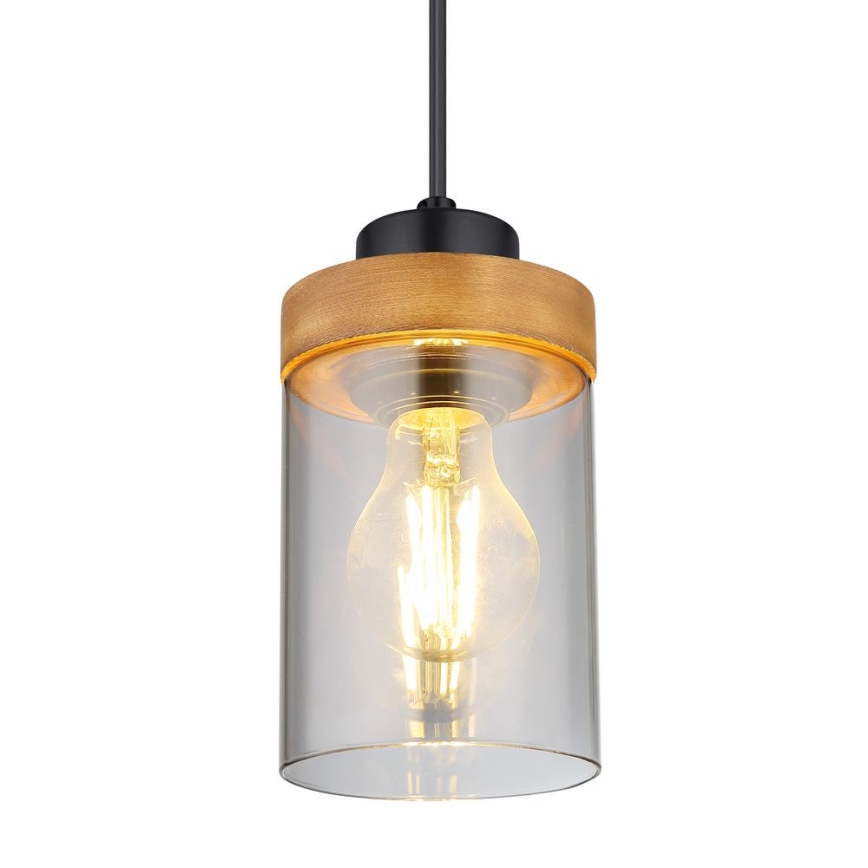 Globo - Lámpara colgante 1xE27/40W/230V metal/madera