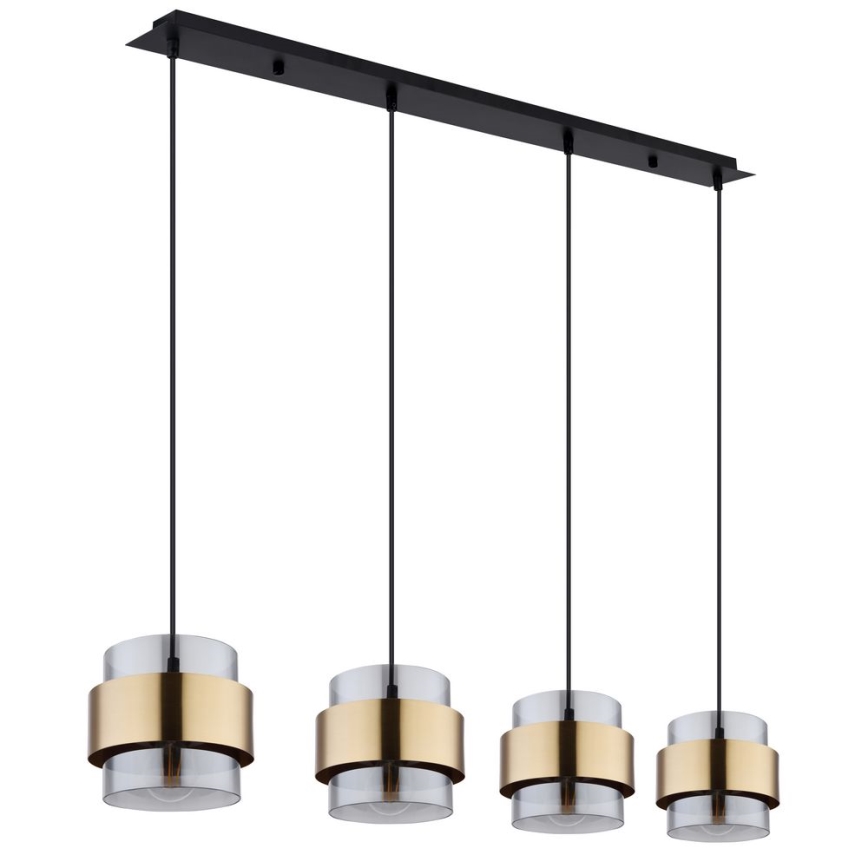 Globo - Lámpara colgante 4xE27/60W/230V negro/latón