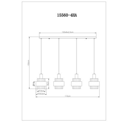 Globo - Lámpara colgante 4xE27/60W/230V