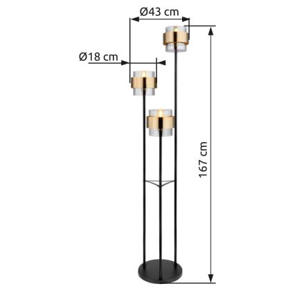 Globo - Lámpara de pie 3xE27/60W/230V