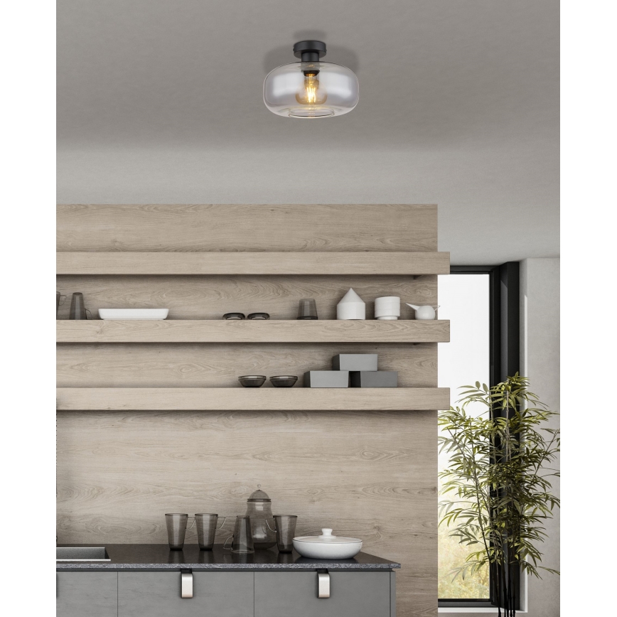 Globo - Lámpara de techo 1xE27/40W/230V diá. 28 cm gris