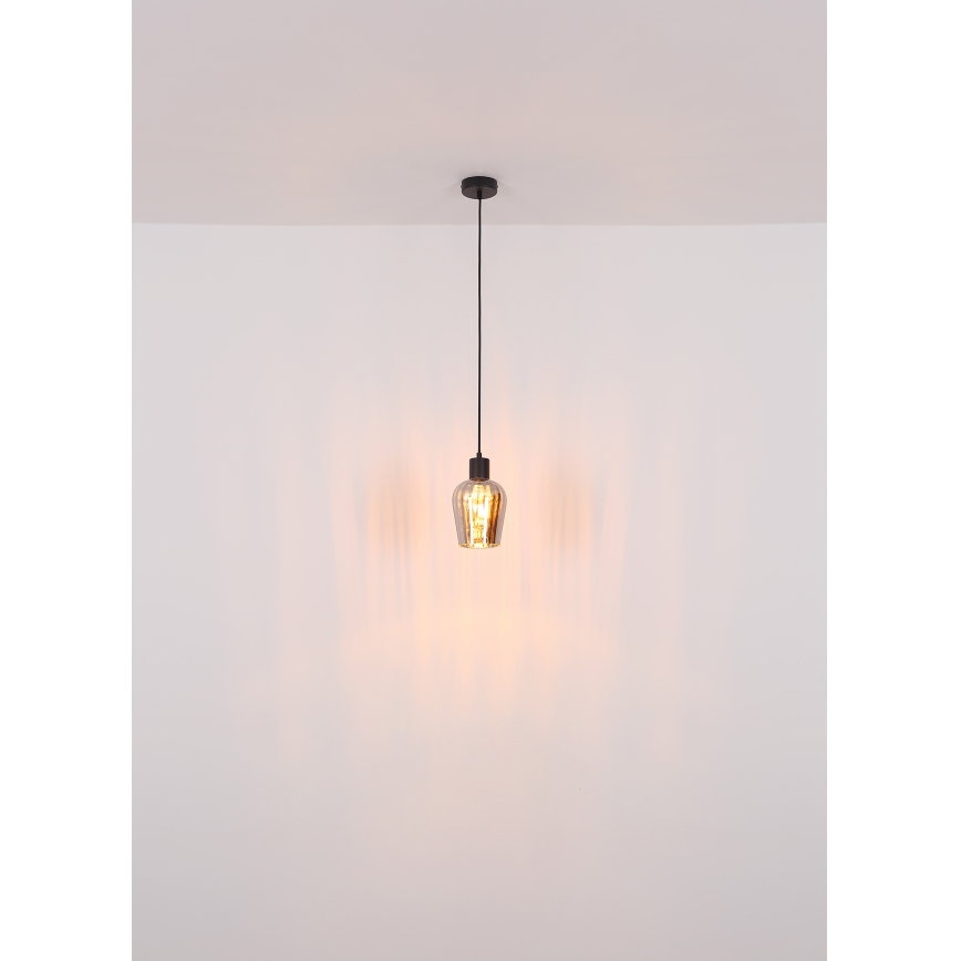 Globo - Lámpara colgante 1xE27/40W/230V diá. 13,5 cm negro