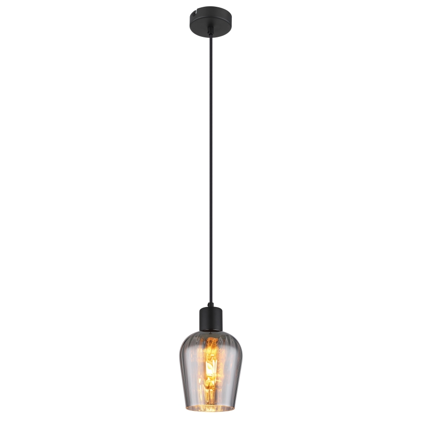 Globo - Lámpara colgante 1xE27/40W/230V diá. 13,5 cm negro