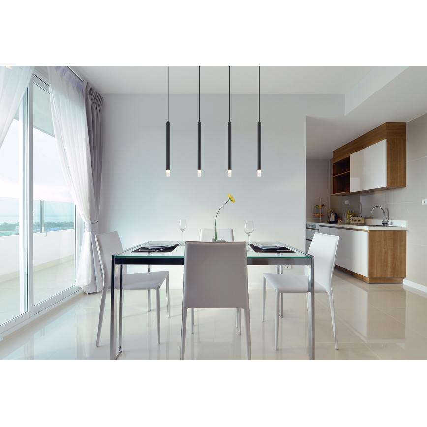 Globo - Lámpara colgante 4xG9/4W/230V negro