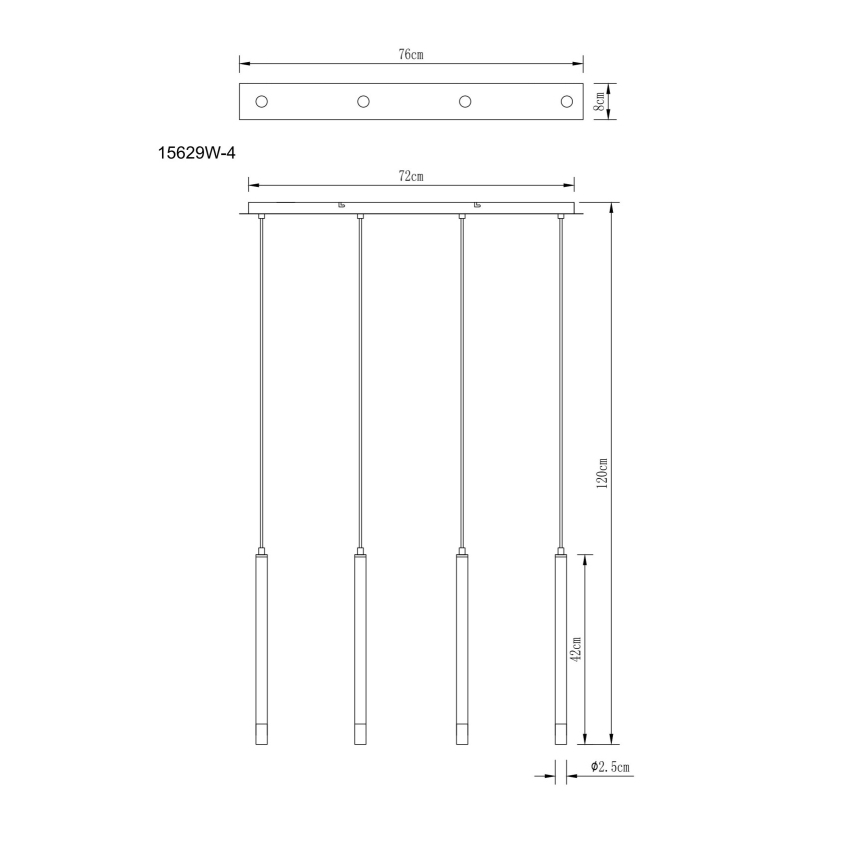 Globo - Lámpara colgante 4xG9/4W/230V