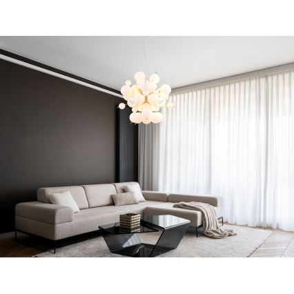 Globo - Lámpara colgante 6xE14/25W/230V diá. 55 cm blanco