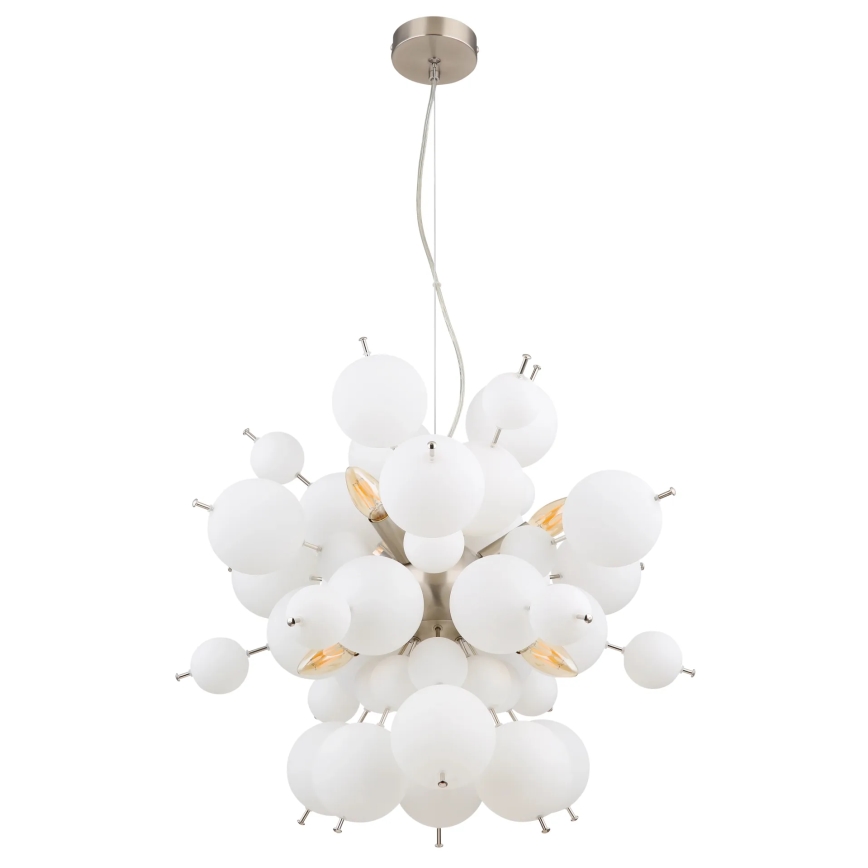 Globo - Lámpara colgante 6xE14/25W/230V diá. 55 cm blanco