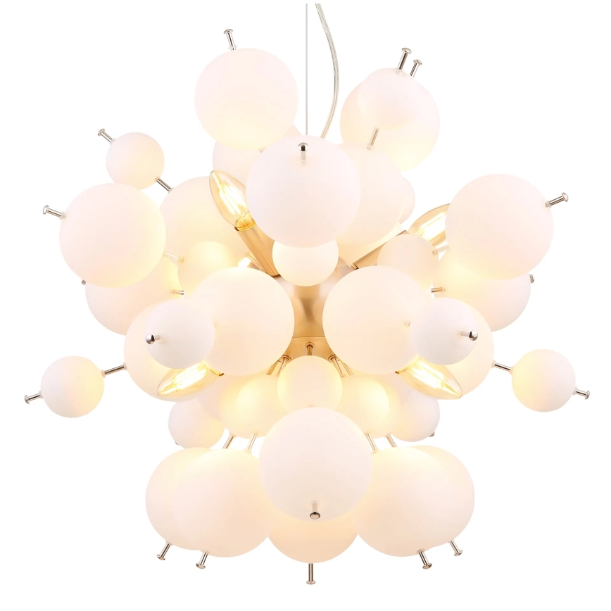 Globo - Lámpara colgante 6xE14/25W/230V diá. 55 cm blanco